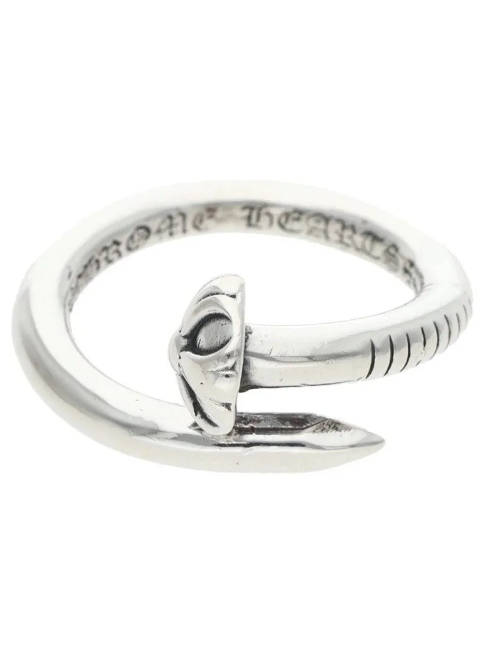 Chrome Hearts Nail Crsball Cross Ball Silver Ring